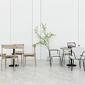 Modern Table and Chair Combination Leisure Table and Chair Wooden Round Table and Chair Coffee Shop Table and Chair Negotiation Table and Chair 3d model