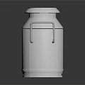 Silver Metal Milk Can With Two Side Handles And Secure Lid Design