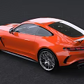Orange Mercedes Benz Sports Coupe With Sleek Exterior And Alloy Wheels