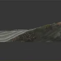 3D Topographic Model Featuring Continental Shelf Slope Trench Mountains And Rivers