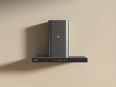 Philips Modern Black Range Hood Kitchen Appliance Mounted On Beige Wall 3d model