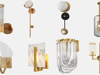 Modern wall lamp wall lamp combination 3d model