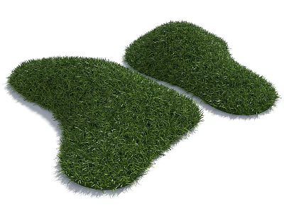 Natural Green Grass Covered Microterrain With Irregular Shapes For Landscaping 3d model