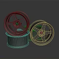 Three Silver Alloy Car Wheels Stacked As High Quality Automotive Parts