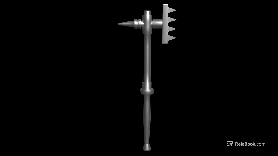 Durable Metal Hardware Tool With Pointed Tip And Serrated Edge For Industrial Applications 3d model 