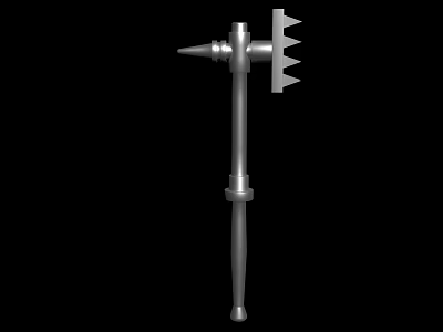 Durable Metal Hardware Tool With Pointed Tip And Serrated Edge For Industrial Applications 3d model