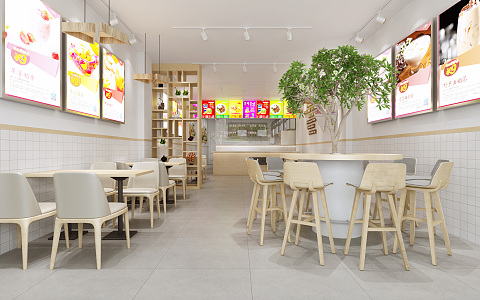 Modern Milk Tea Shop 3d model