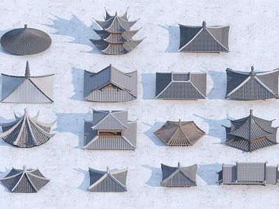 Traditional Architectural Roof Components With Various Classic Styles And Diverse Designs 3d model