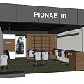 Modern Clothing Store Interior With T Shirts Jackets On Display Racks And Wooden Cabinets