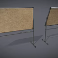 Two Mobile Whiteboards With Metal Stands And Smooth White Writing Surfaces 3d model