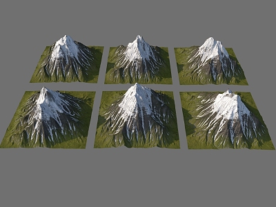 snow mountain landform natural mountain range grassland mountain terrain background model