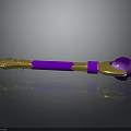 Ornate Purple Scepter With Golden Tip Accents And Shiny Purple Orb