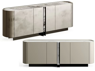 Modern Sleek Entryway Cabinet And Sideboard With Storage Doors Metal Frame And Smooth Surface 3d model