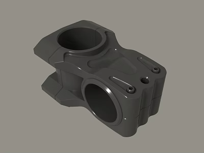 Gray Mechanical Part Structure Featuring Circular Holes And Bolt Holes 3d model