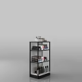Cosmetic Retail Display Shelves Featuring Chanel Dior HR Products And Multi Tier Black Frame Design
