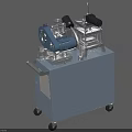 Industrial Equipment With Gray Body Control Panel Red Buttons And Wheels