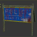 Rusty Road Sign Displaying Polio Road Close Text With Worn Out Edges