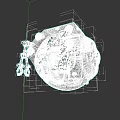 Detailed White Space Capsule With Mechanical Arms Black Dots And Circular Window