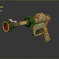 Steampunk Copper Red Gun With Metallic Barrel Rustic Grip And Control Panel