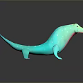 Game Movie Character Blue Lizard Like Creature With White Spots And Shiny Reflection