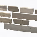 Gray Stone Building Materials With Various Long Shapes And Rough Surfaces 3d model