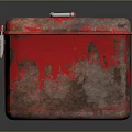 Red Rusty Metal Toolbox With Sturdy Latches And Handle For Storage