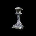 Traditional Stone Outdoor Lamp with Carved Pillar and Classic Lantern Top Design