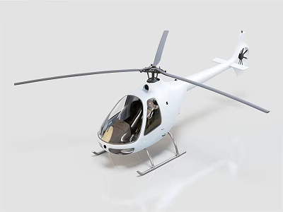 White Modern Helicopter With Clear Cockpit Sleek Rotors And Stylish Design 3d model