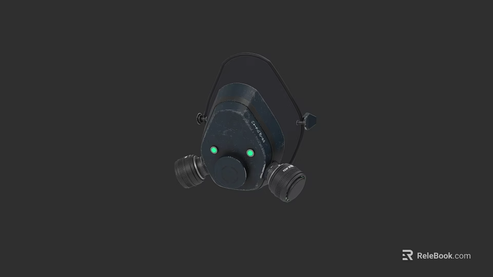 Medical Device Gas Mask With Filter Canisters And Face Shield For Safety Protection 3d model 