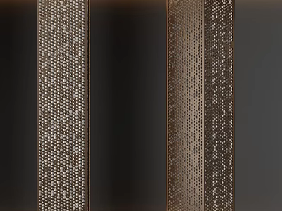 Modern Perforated Decorative Panels With Geometric Patterns For Interior Design 3d model