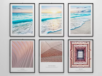 modern landscape painting decorative painting 3d model