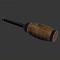 Classic Old-Fashioned Screwdriver With Wooden Handle And Worn Metal Shaft