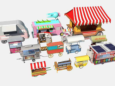 Modern Vans Commercial Cart 3d model