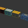 Assorted Colored Storage Boxes Featuring Grid Lids And Handle Design
