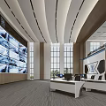 modern monitoring room monitoring hall command center 3d model