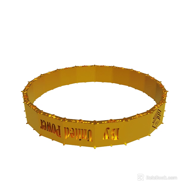 Golden Ring Shaped Decorative Band With Dream Band And VIP Inscription 3d model 
