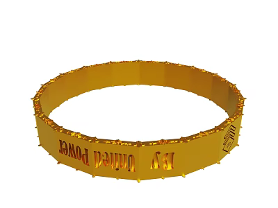 Golden Ring Shaped Decorative Band With Dream Band And VIP Inscription 3d model