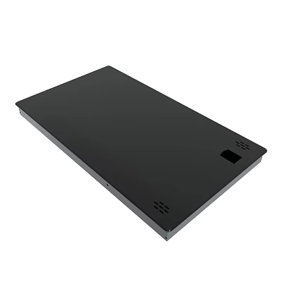Black Flat Panel Electronic Device With Smooth Surface Ventilation Holes And Interface 3d model