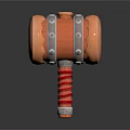 Rubber Head Hammer Design With Metal Bands And Spiral Red Handle