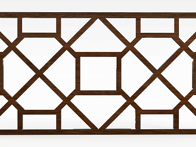 Wooden Geometric Lattice Panel With Intricate Carved Patterns And Decorative Design 3d model