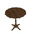 Round Wooden Table With Carved Legs And Clear Wood Grain Classic Design