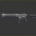 Sleek Modern Tactical Rifle With Silver Metallic Design And Long Barrel 3d model
