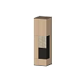 Modern Wooden Decorative Pillars Featuring Black Accents And Grid Pattern Design