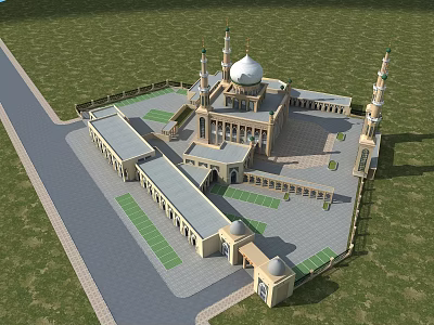 European Mosque Architecture Mosque 3d model