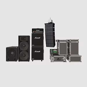 Modern audio wall-mounted audio stage audio entertainment equipment 3d model