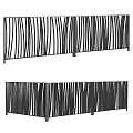 Modern Black Gate Featuring Vertical Striped Metal Design and Contemporary Style