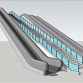 modern elevator light rail escalator steps 3d model