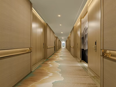 New Chinese Aisle Hotel Aisle 3d model
