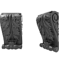 Black Carved Decorative Legs With Intricate Leaf Patterns And Scroll Designs 3d model