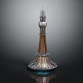 Metallic Industrial Tower Apparatus With Multi Layered Frame And Spherical Top